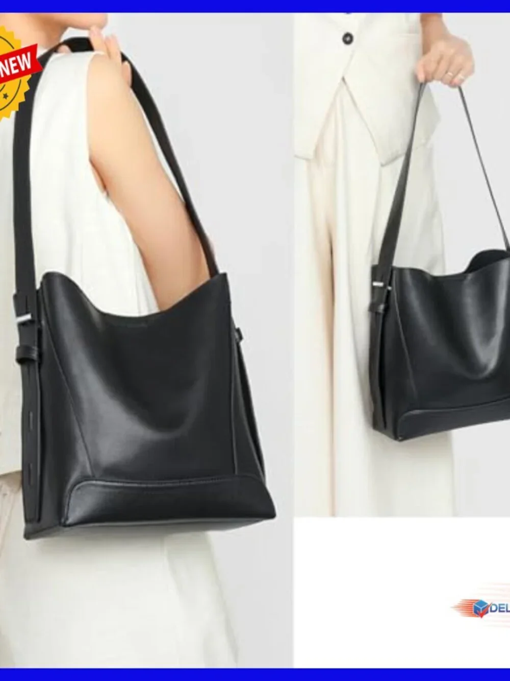 Genuine Leather Hobo Bag Adjustable Crossbody Shoulder Purse Spacious